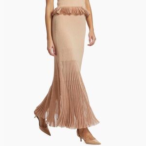Ulla Johnson Pleated Maxi Skirt in Tan